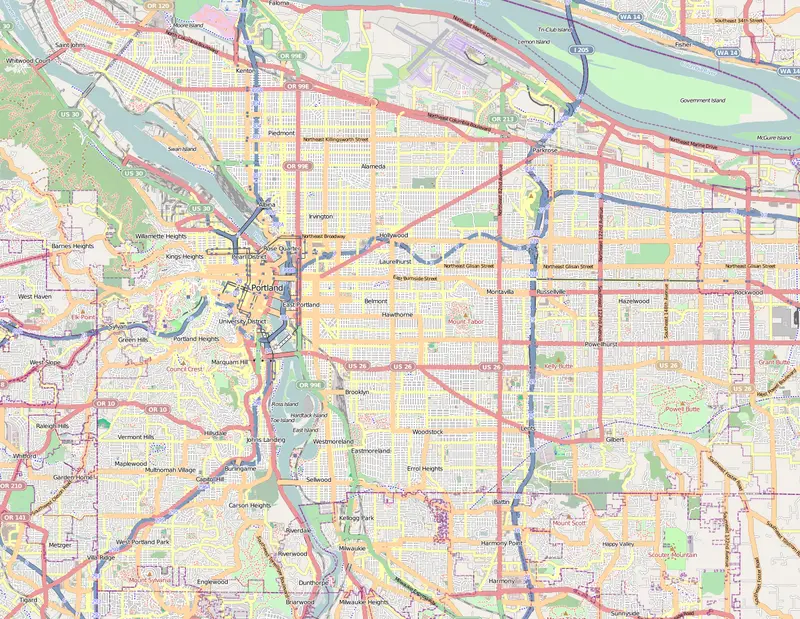 Map: Portland or Street Map
