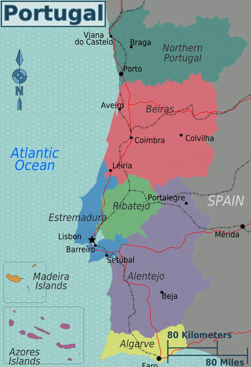 Map: Portugal Regions Map Draft