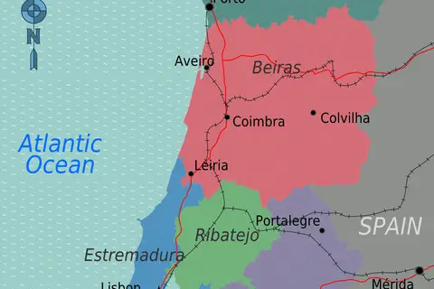 Map: Portugal Regions Map Draft