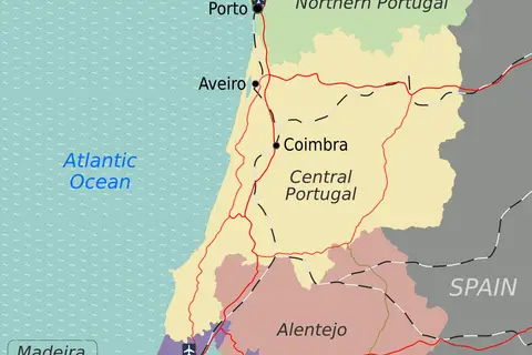 Map: Portugal Regions Travel Map En
