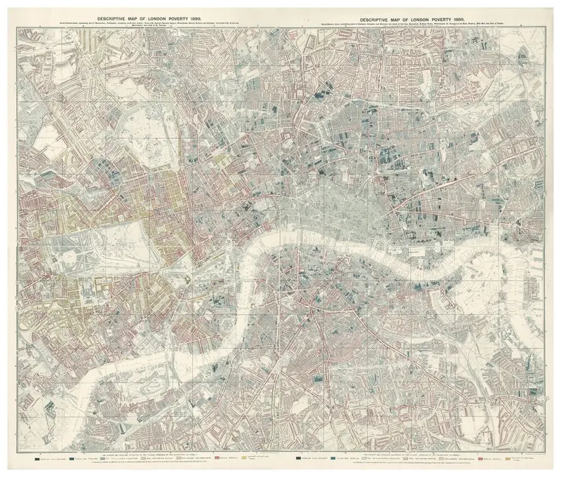 Map: Poverty and Affluence in Victorian London: 1898