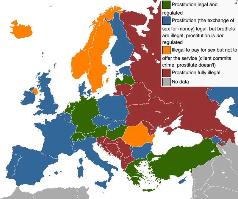 Map: Prostitution laws across Europe