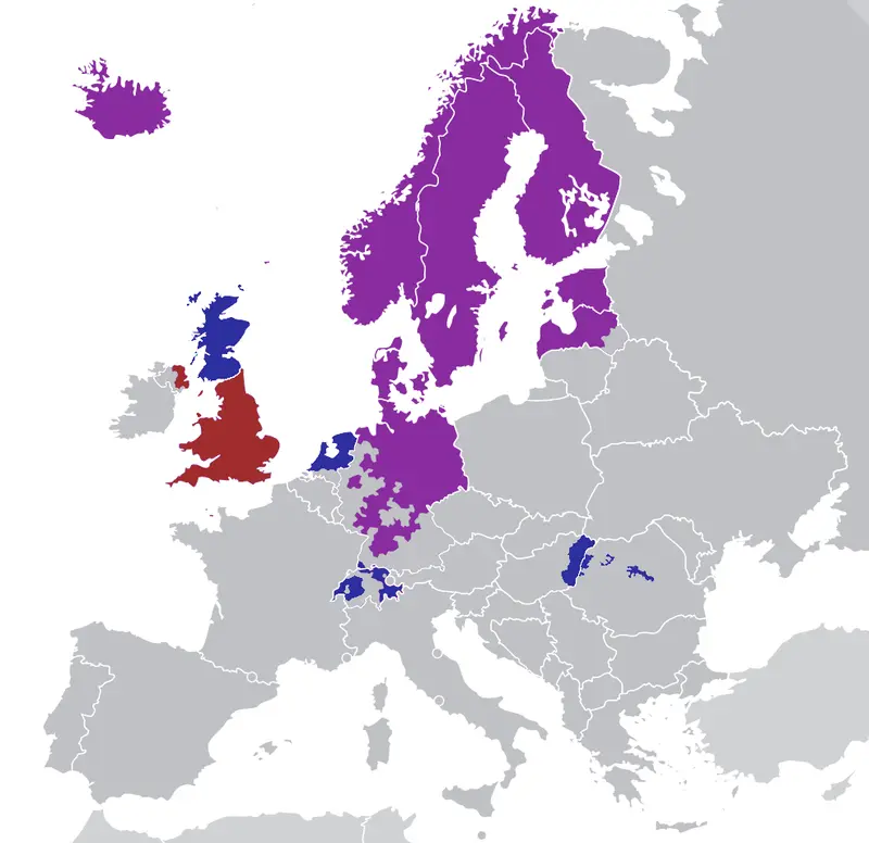 Map: Protestantism in Europe