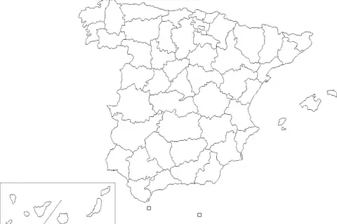 Map: Provinces of Spain Blank Map