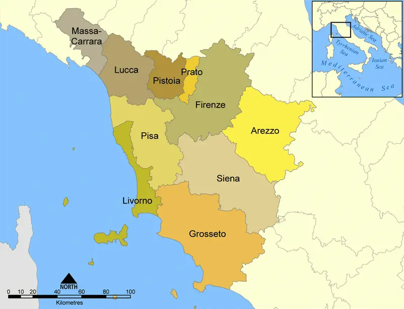 Map: Provinces of Tuscany Map