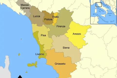 Map: Provinces of Tuscany Map