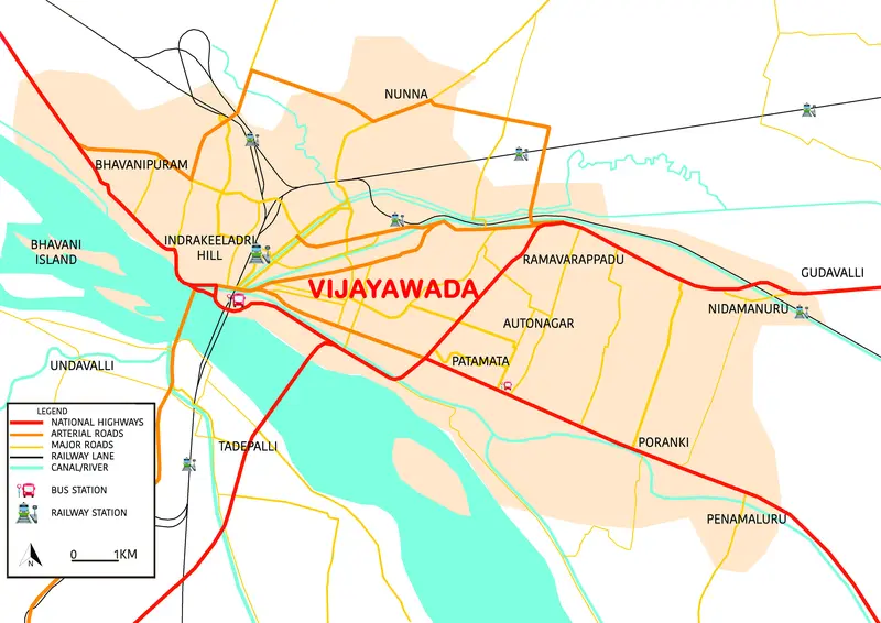 Map: Public Transport Map of Vijayawada City