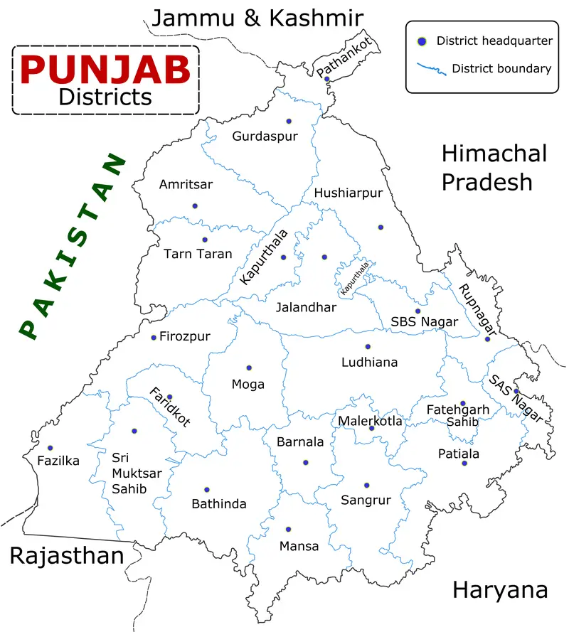 Map: Punjab District Map