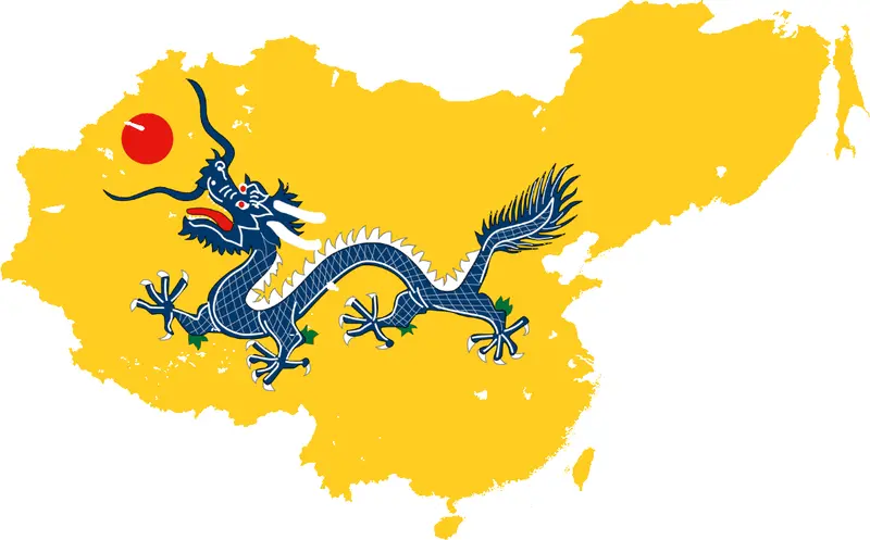 Map: Qing Empire at Its Height Flag Map