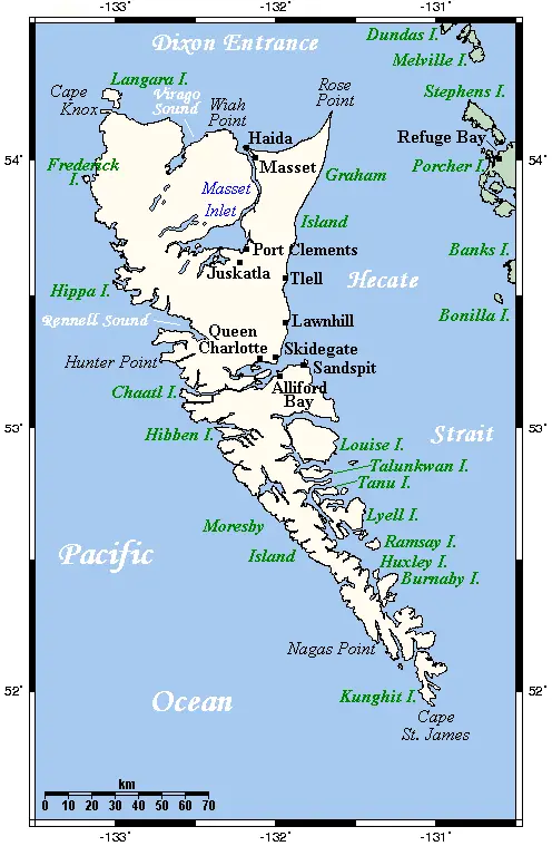 Map: Queen Charlotte Islands Map