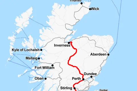 Map: Rail Map Scotland Highland Line