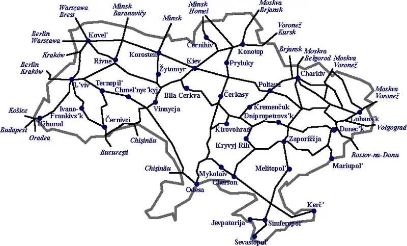 Map: Rail Map Ukraine