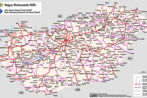 Map: Railway Map of Hungary