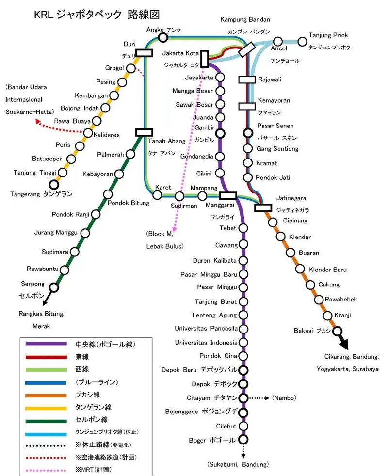 Map: Railway Map of Krl Jabotabek