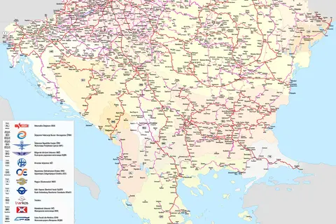 Map: Railway Map of South East Europe