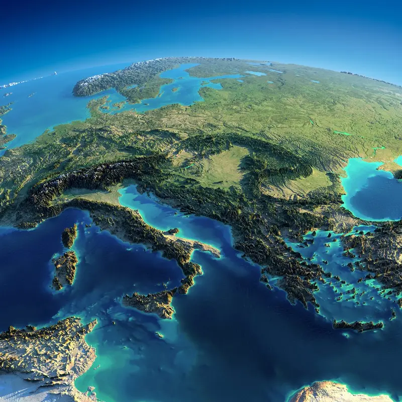 Map: Raised-Relief Map of Central and Eastern Europe by Anton Balazh