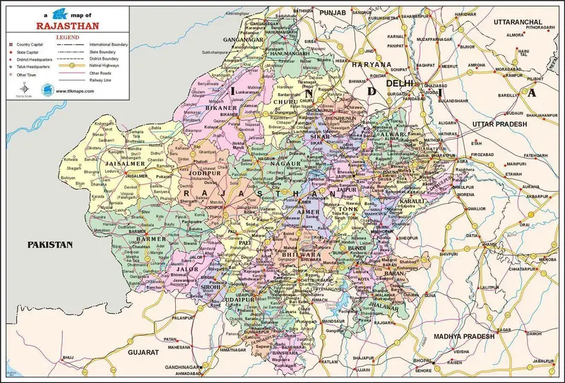 Map: Rajasthantravel Map Vishvkant