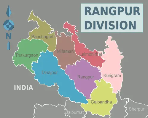 Map: Rangpur Division Districts Map