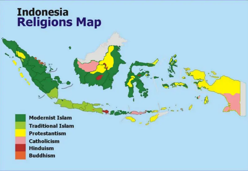 Map: Religious Map of Indonesia