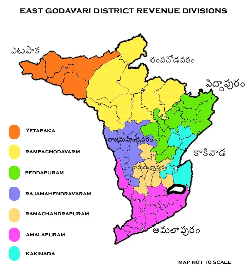Map: Revenue Divisions Map Of East Godavari District