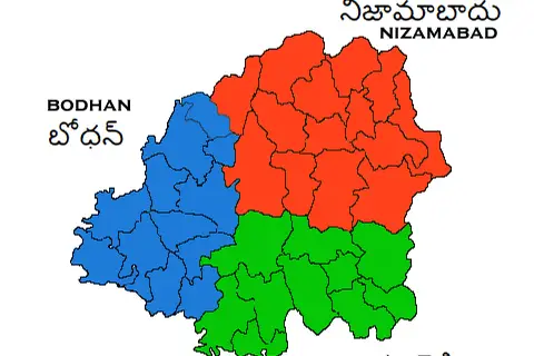Map: Revenue Divisions Map of Nizamabad District