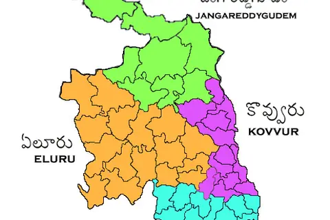Map: Revenue Divisions Map of West Godavari District