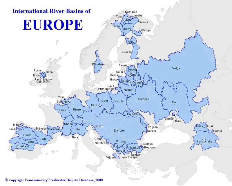 Map: River Basins of Europe