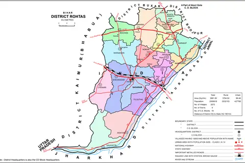 Map: Rohtas District Map 2011