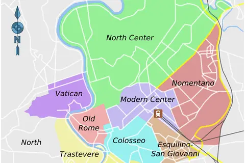 Map: Rome Districts Map