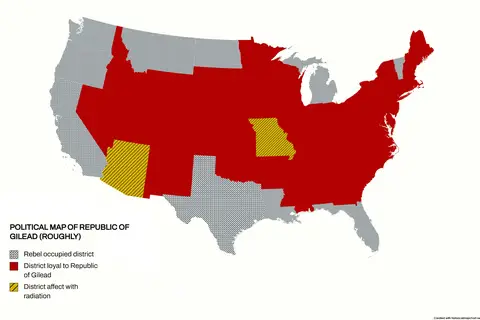 Map: Rough Political Map of Republic of Gilead