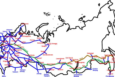 Map: Russia Rail Map