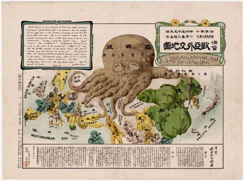 Map: Russia the Black Octopus, 1904