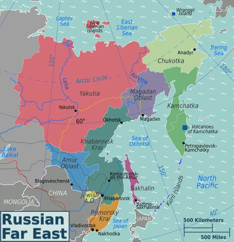 Map: Russian Far East Regions Map2
