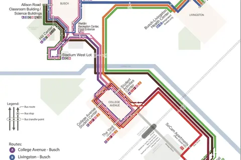 Map: Rutgers New Brunswick Bus System Map Fall 2021