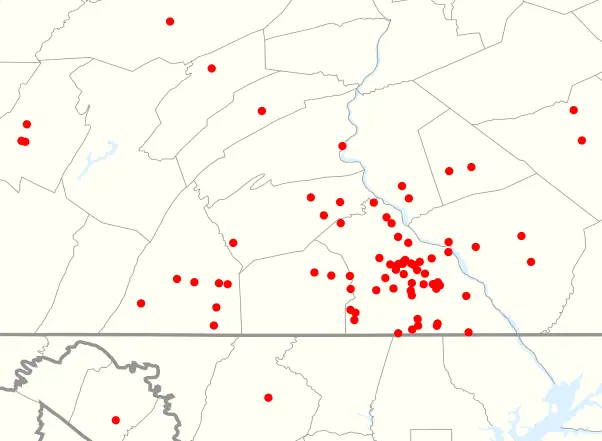 Map: Rutters Convenience Stores Footprint Map