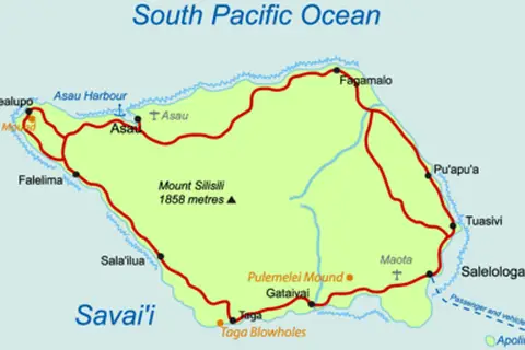 Map: Samoa Savaii Map