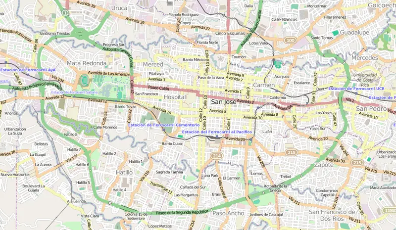 Map: San Jose Costa Rica City Map