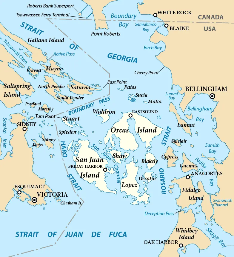 Map: San Juan Islands Map