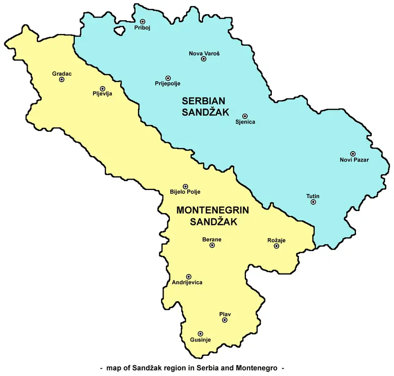 Map: Sandzak Region Map