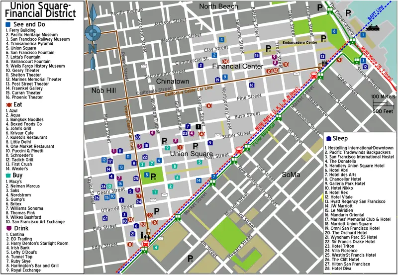 Map: Sanfrancisco Unionsquare Financialdistrict Map