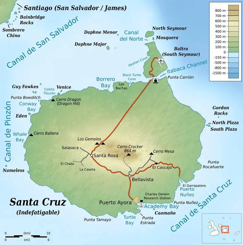 Map: Santa Cruz Topographic Mapen