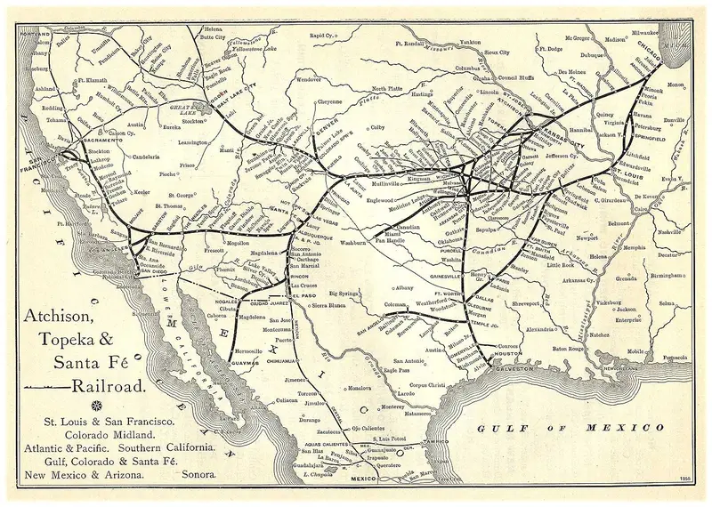 Map: Santa Fe Route Map 1891