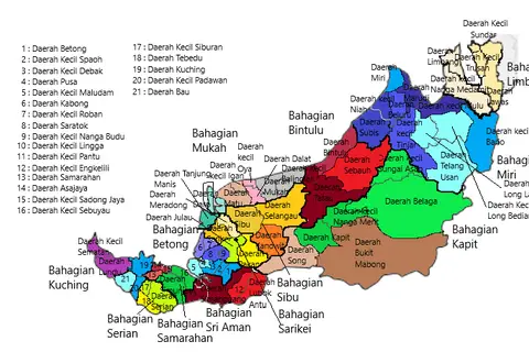 Map: Sarawak Map by Districts