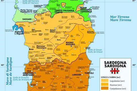 Map: Sardinia Language Map