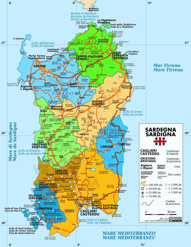 Map: Sardinia Map