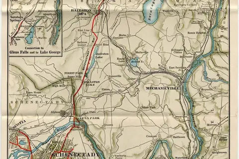 Map: Schenectady Railway and Connections map from 1910s