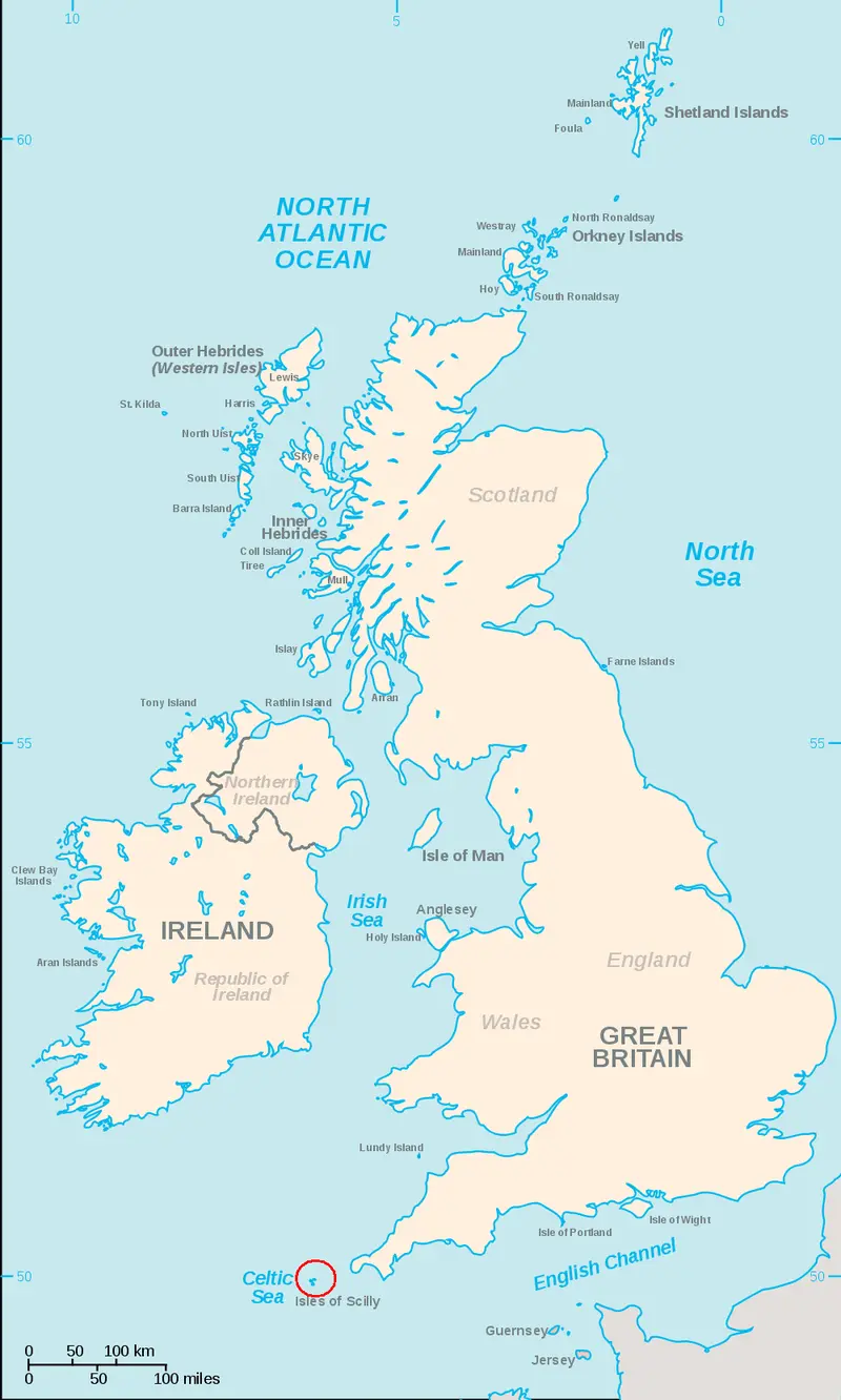 Map: Scilly Isles Locator Map