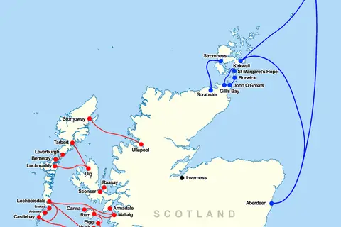 Map: Scotland Ferries Map