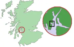 Map: Scotland Map Firth of Clyde Detail Holy Loch