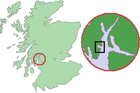 Map: Scotland Map Firth of Clyde Detail Holy Loch